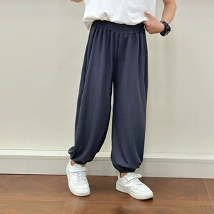 儿童夏季冰丝防蚊裤宽松长裤中大童束口裤子