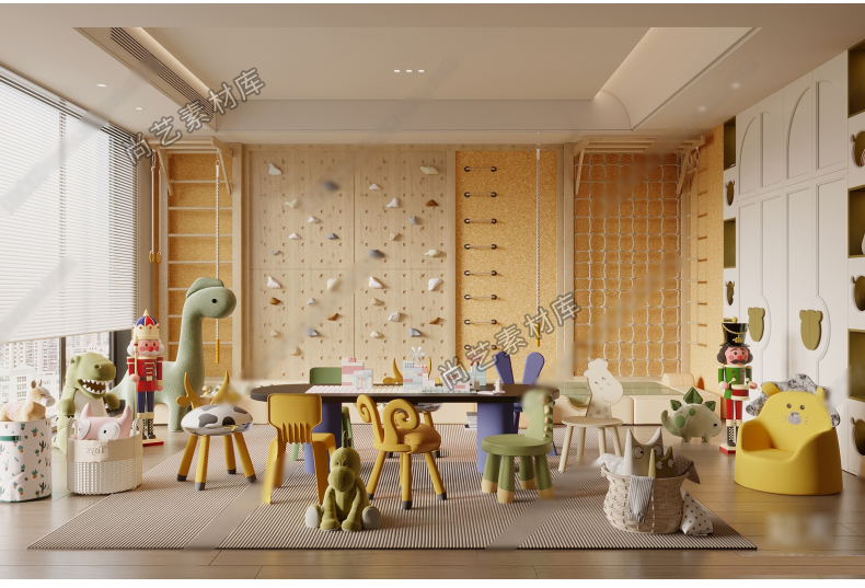 图片[3]-儿童房娱乐室SU模型儿童玩具房儿童活动室幼儿园活动室SU草图大师-cg男孩
