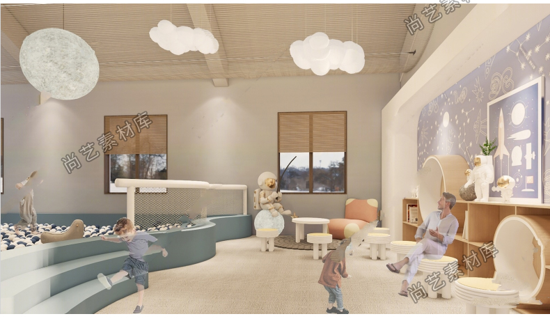 图片[17]-儿童房娱乐室SU模型儿童玩具房儿童活动室幼儿园活动室SU草图大师-cg男孩