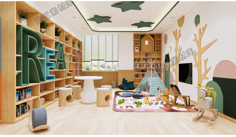 图片[11]-儿童房娱乐室SU模型儿童玩具房儿童活动室幼儿园活动室SU草图大师-cg男孩