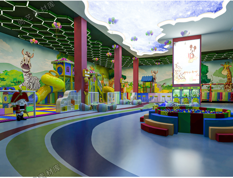 图片[9]-儿童房娱乐室SU模型儿童玩具房儿童活动室幼儿园活动室SU草图大师-cg男孩