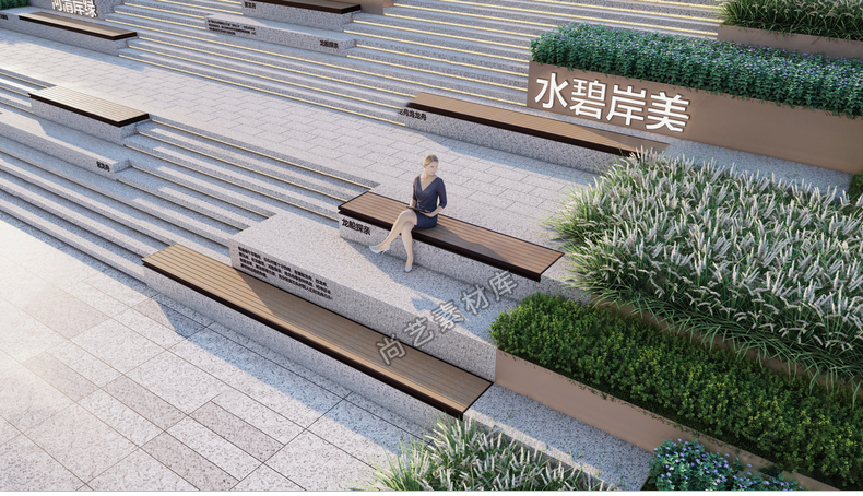 图片[12]-公园广场高差地形台阶景观室外高低差处理坡道高差台地景观SU模型-cg男孩