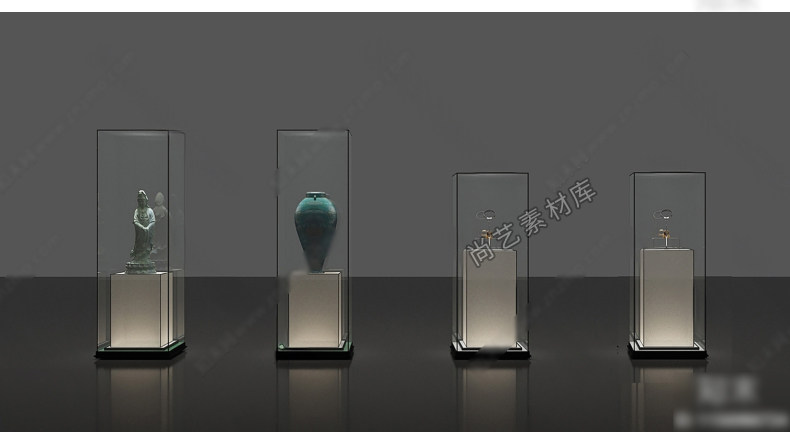 图片[8]-草图大师中式展柜瓷器展示柜SU模型通柜展示台商场展示柜组合SU模-cg男孩