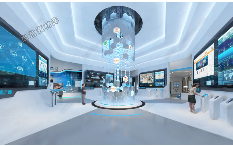 图片[2]-现代科技展厅展馆智能数字科技馆SU模型展览馆展台博物馆草图大师-cg男孩