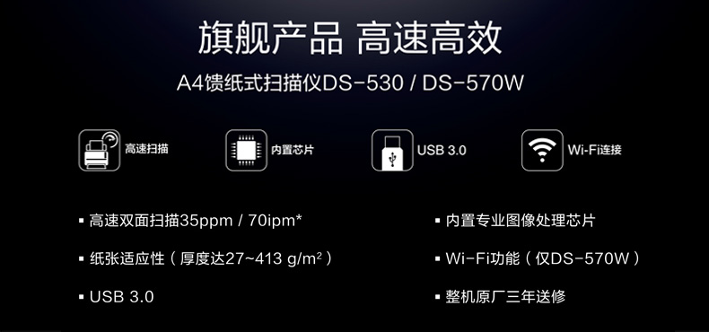 [SF] Máy quét nạp giấy A4 DS530 A4 tự động nạp tài liệu hai mặt tốc độ cao - Máy quét