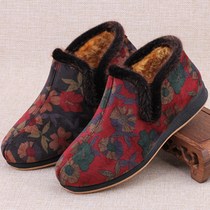 Old Beijing cloth shoes nv mian xie plus velvet warm autumn and winter mothers shoes feet feet lao tai tai xie non-slip shoes