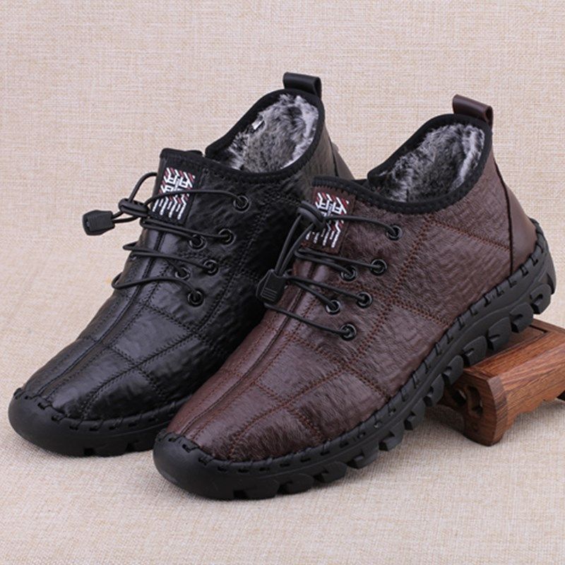 Old Beijing cloth shoes men's cotton shoes winter plus velvet warm shoes non-slip soft bottom middle-aged dad cotton boots large size 454647