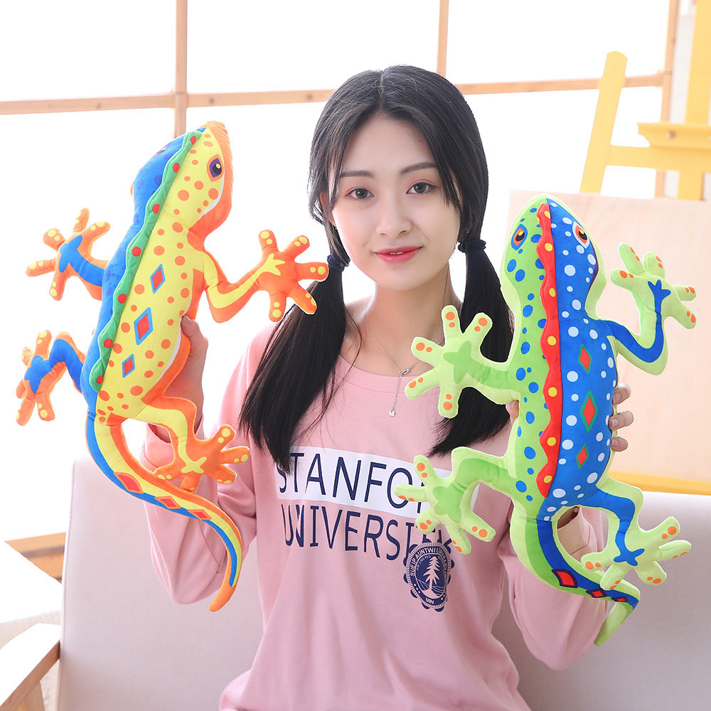 Imitation gecko creeper Chameleon lizard Dinosaur doll Plush toy doll Male and female children birthday gift doll