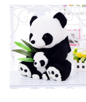 Mother and child panda bamboo leaf panda doll pillow creative plush toy teddy bear doll childrens birthday gift