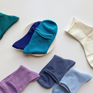 缤纷色卷边松口女士短袜5双装