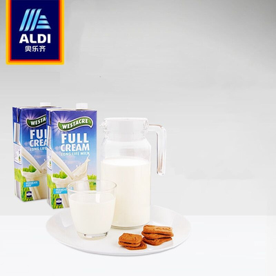 ALDI奥乐齐 WESTACRE全脂牛奶1L*6整箱装澳大利亚进口牛奶常温奶