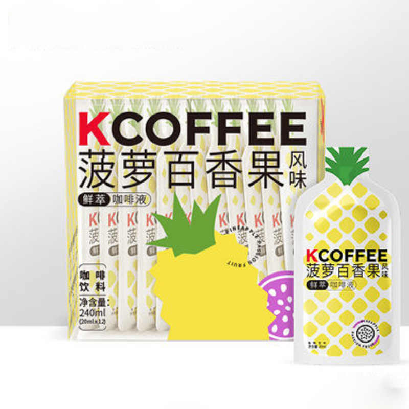 KCOFFEE鲜萃咖啡液菠萝百香果12杯