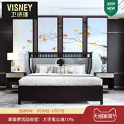Jill lý mới của Trung Quốc gỗ rắn da 1.8m đôi phòng ngủ với một chiếc giường lớn, hiện đại kết hôn ánh sáng sang trọng nội thất giường T6 - Giường