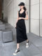 Black suspender skirt high-end skirt 2025 new women's sleeveless vest dress slim suspender dress long autumn
