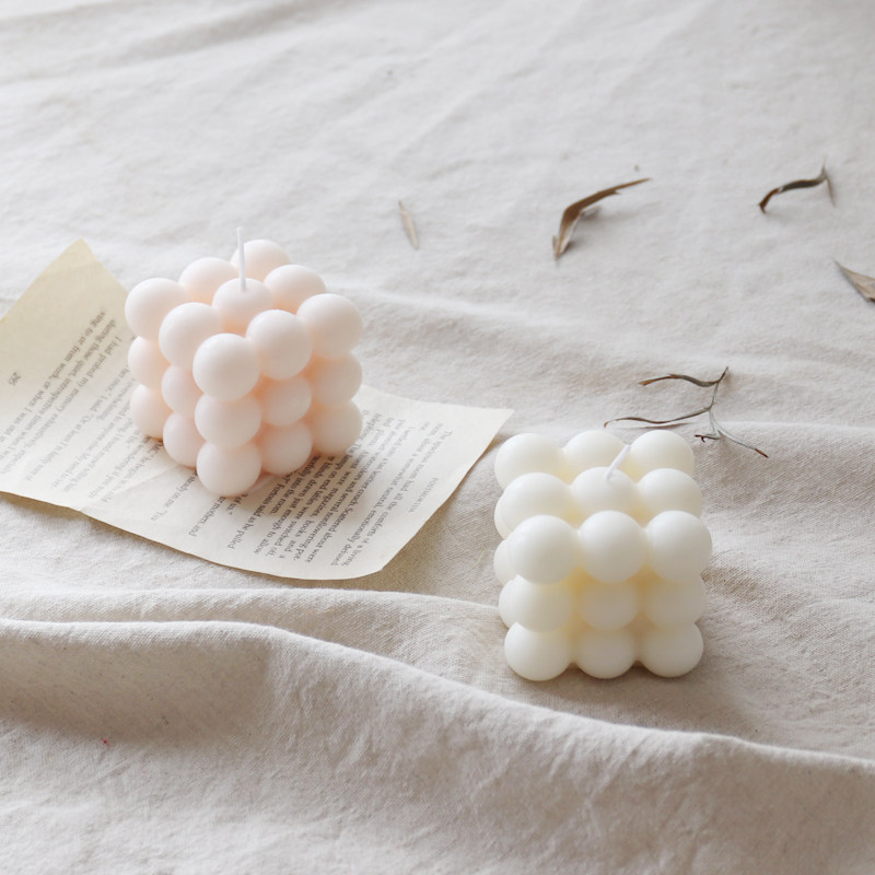 WULIHOME many round candles trumpet design eggshell Nordic white pink table top ornament decoration