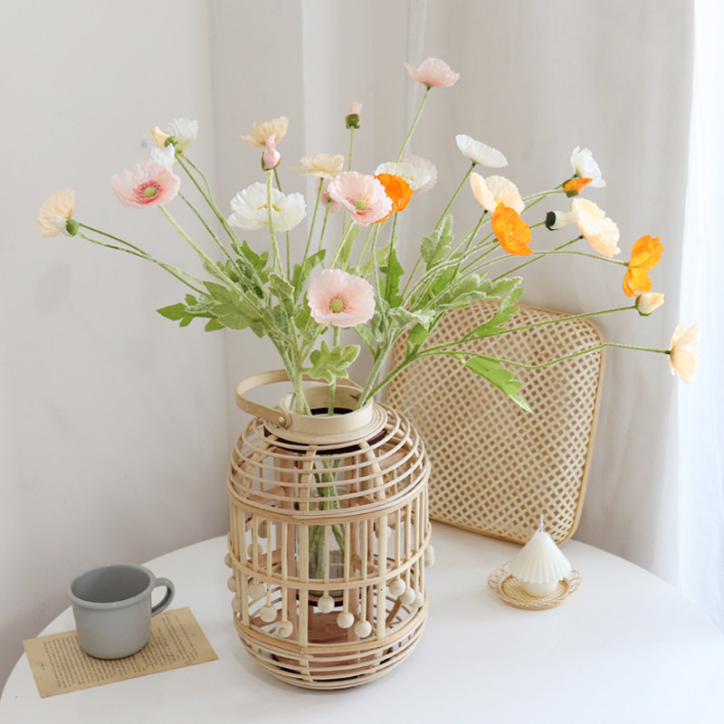 WULIHOME Yumei artificial flower poppy fake flower home decoration window soft decoration desktop decoration