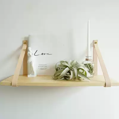 ins Nordic style solid wood belt partition bookshelf decoration rack wall decoration wall rental room decoration