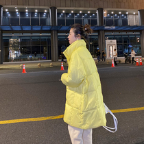 Princess light and thin down clothes woman 2021 New medium long after knee loose big code Korean version fashion foreign piste white