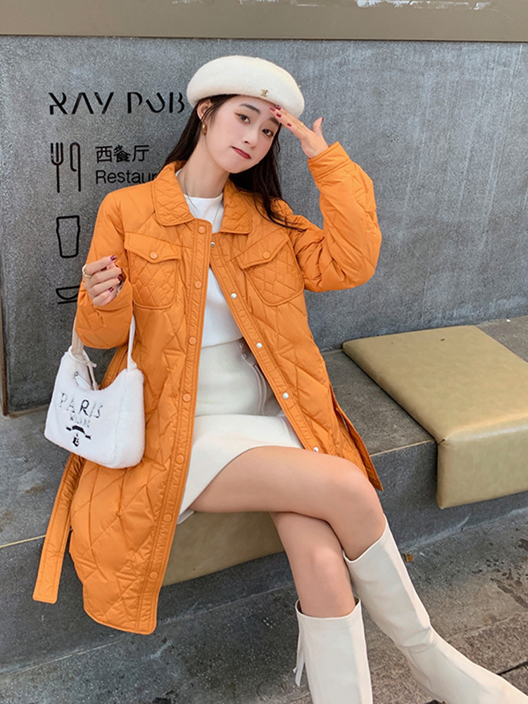 Concubine's light and thin down jacket women's 2022 winter new style thin and simple casual Korean fashion white duck down mid-length
