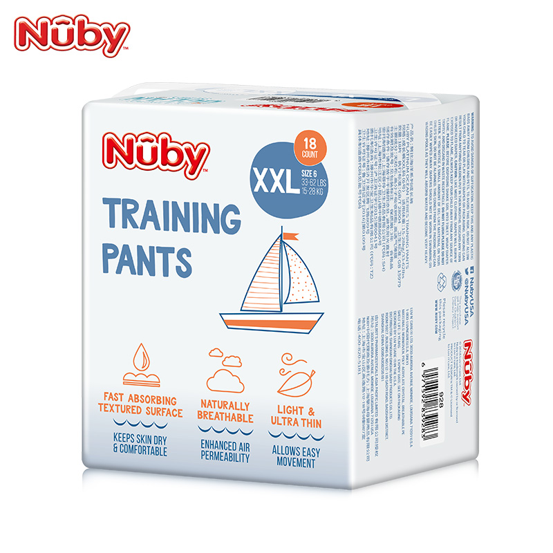 Nuby努比海洋系列宝宝拉拉裤超薄纸尿裤婴儿学步裤成长裤XXL18片
