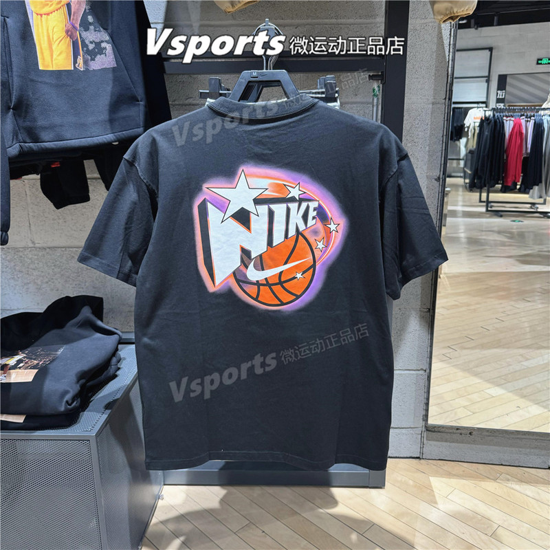 Nike Nike Short-Sleeved Men's 2026 Summer Basketball Training Loose Printed Cotton T-Shirt Ir6282-010