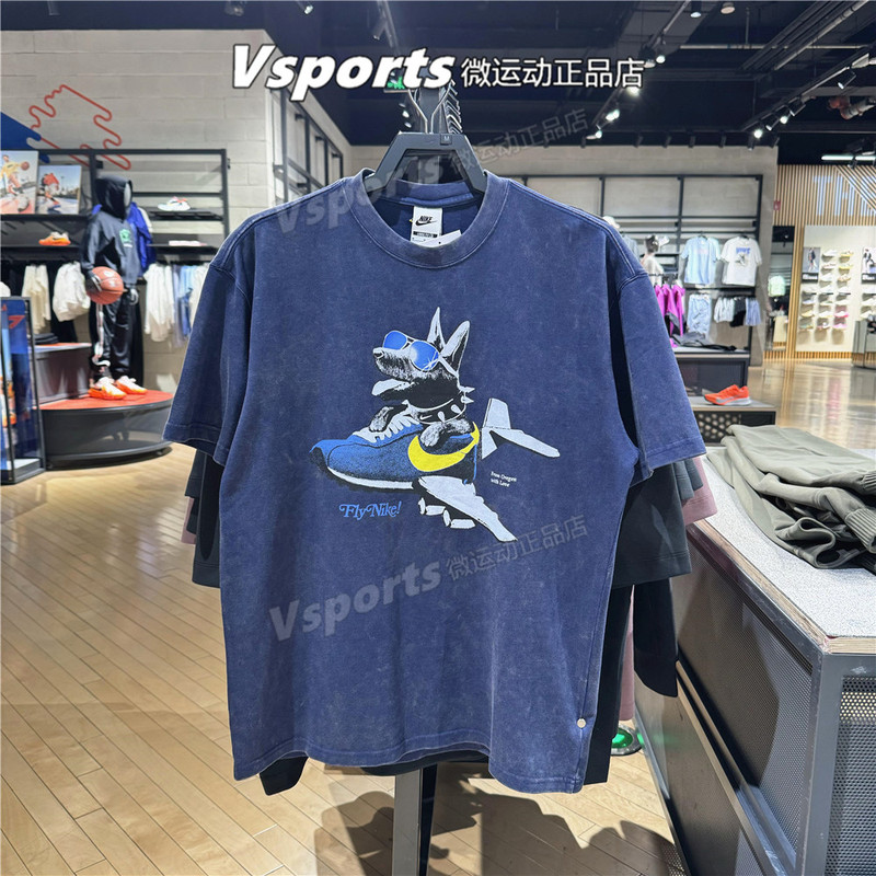 Authentic Nike T-Shirt for Men 2026 New Sports Casual Loose Printed Retro Round Neck Short Sleeve Ir7585-410