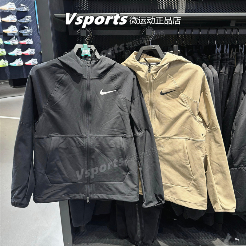 Authentic Nike Jacket for Men 2024 Autumn Fleece-Lined Training Sports Suit Hooded Jacket Dq6594-010-247