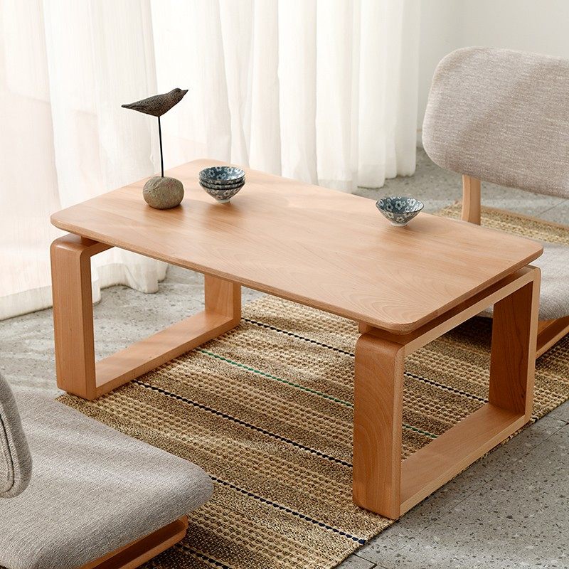 Tatami bay window small coffee table Kang table solid wood bay window table balcony table window sill Japanese low table simple and luxurious