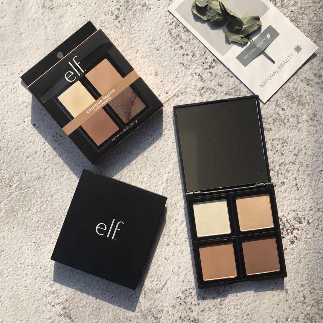 ELF elf đường viền Palette bốn màu sửa chữa công suất bột bóng sáng mũi phấn highlight tạo khối