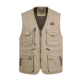 Áo vest nam trung niên mùa xuân và mùa thu ngoài trời chụp ảnh nhiều túi áo vest lỏng giặt bằng vải cotton áo ba lỗ gym