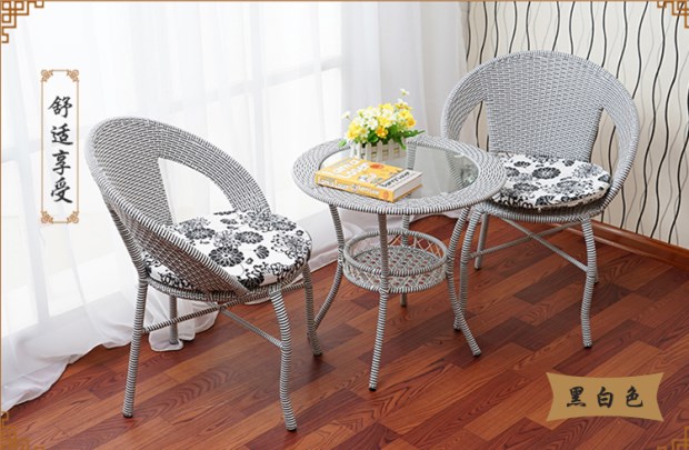 Bàn ghế ban công thời trang sáng tạo nội thất mây bàn trà cửa hàng bàn ghế clubhouse khách sạn khách sạn wicker ghế ba mảnh - Bàn ghế ngoài trời / sân ghế ban công chung cư