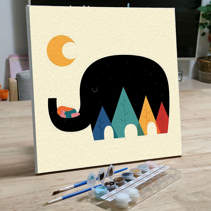 Digital oil painting children diy painting coloring painting oil painting filling Nordic style square coloring drawing board decorative painting