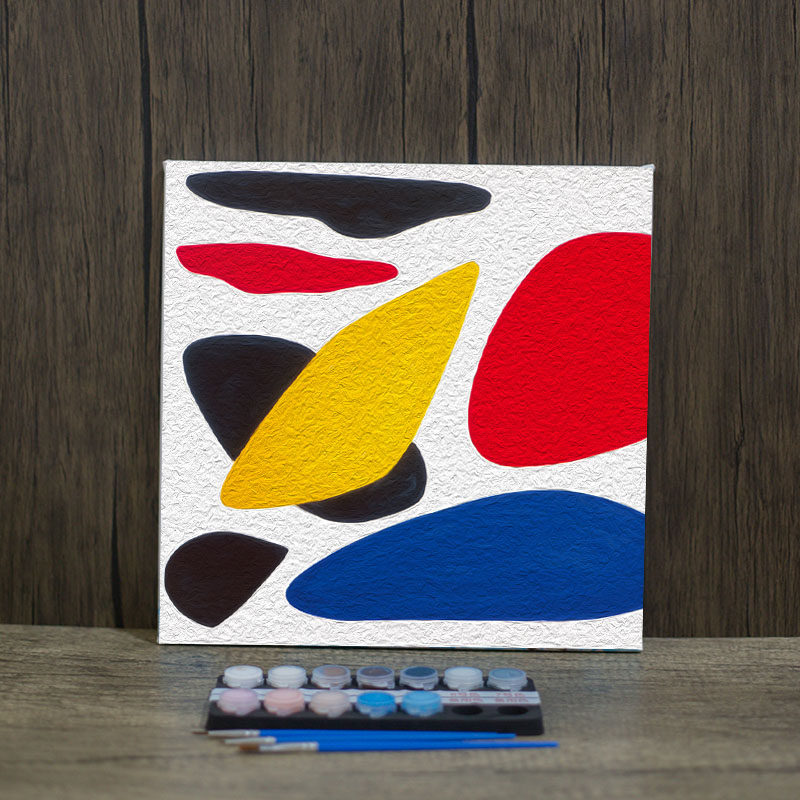 Children Diy Draw Self Drawn Small Size Padded Digital Oil Painting Handmade Abstract Fill Color Oil Color Painting Simple Hanging Painting