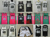 Spurs basketball pants 21 Duncan 50 Robinson 10 Rodman 20 Ginobili vest embroidery