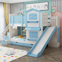 Full solid wood Children bunk beds Double beds High and low beds Two floors Princess dream Castle Slide Terra Villa Multifunction Bed