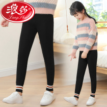 Girl Cotton Pants Winter Plus Suede Thickening Outside Wearing Children Super Thick Warm Pants Foreign Air Large Child Beating Bottom Plus Suede Pants
