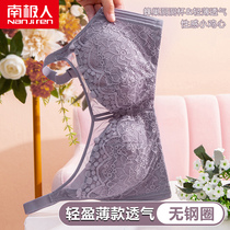 Underwear women without rims small chest gathered adjustment type large chest small upper breast bracket bra summer thin bra