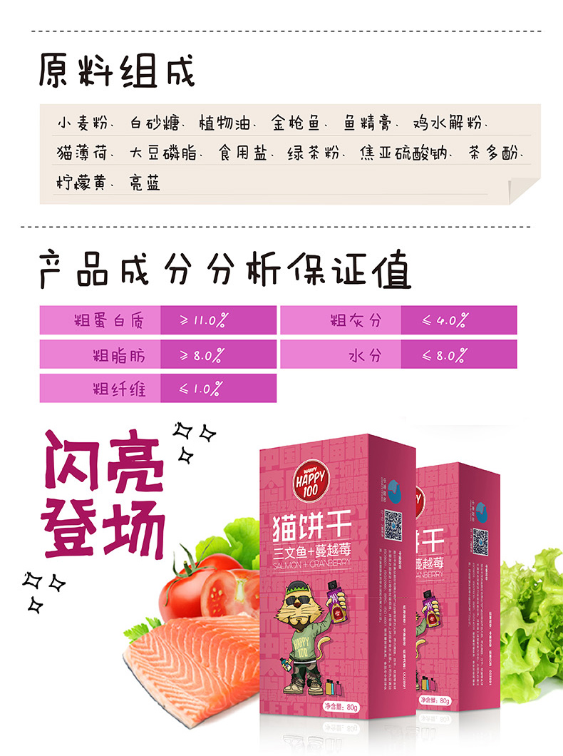 Wanpy nghịch ngợm mèo bánh quy mèo ăn nhẹ cá nhỏ bánh quy 80g thành mèo mèo mèo lông bóng điều khiển bánh quy catnip - Đồ ăn nhẹ cho mèo spam thịt hộp
