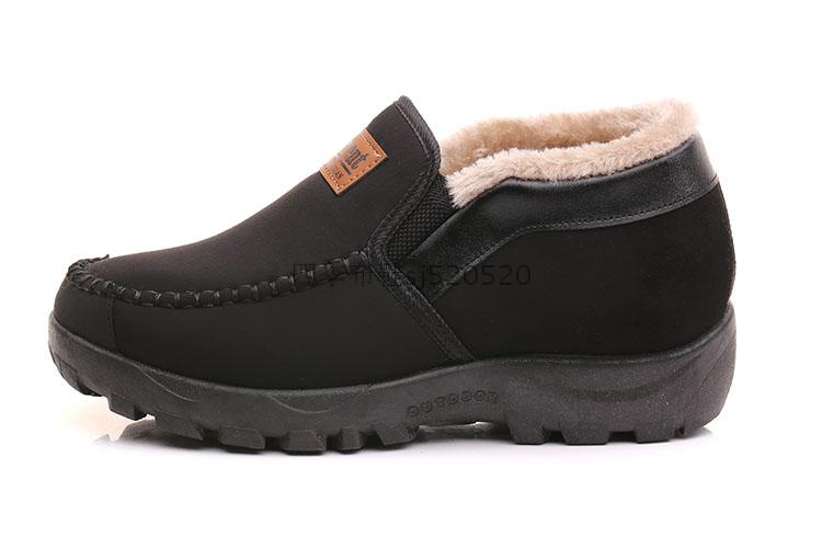 Giày Bắc Kinh cũ cho nam giày cotton mùa đông cộng với nhung dày ấm áp ngắn bốt cha trung niên giày đế mềm chống trơn trượt giày chelsea boot nam tphcm