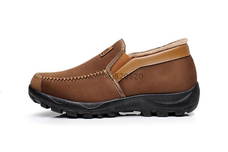 Giày Bắc Kinh cũ cho nam giày cotton mùa đông cộng với nhung dày ấm áp ngắn bốt cha trung niên giày đế mềm chống trơn trượt giày chelsea boot nam tphcm