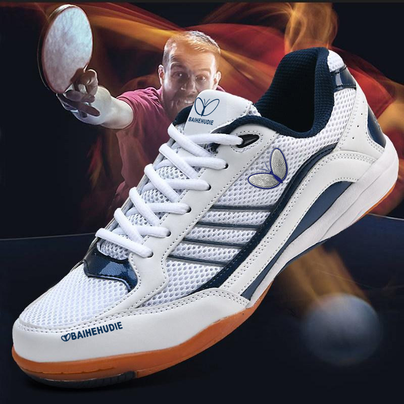 Professional Men's and Women's Table Tennis Shoes with Rubber Soles and Breathable Mesh for Competition Sports