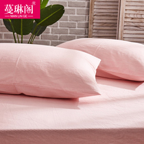 Cotton water wash cotton pillow case cotton adult large 48 4cm single pillow with solid color couple pillowcase pair