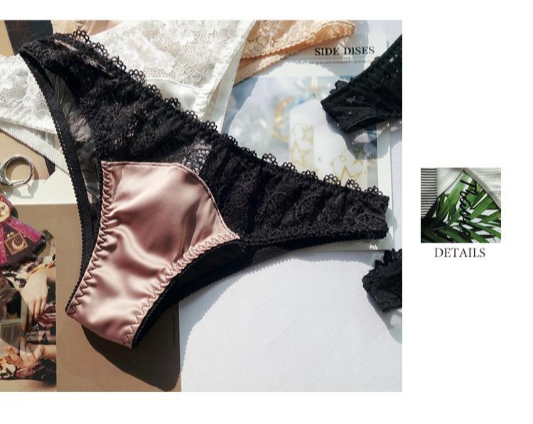 Thong nữ cảm giác t quần rỗng cám dỗ rỗng ren sao mô phỏng lụa thấp eo tam giác đồ lót phụ nữ quần lót su