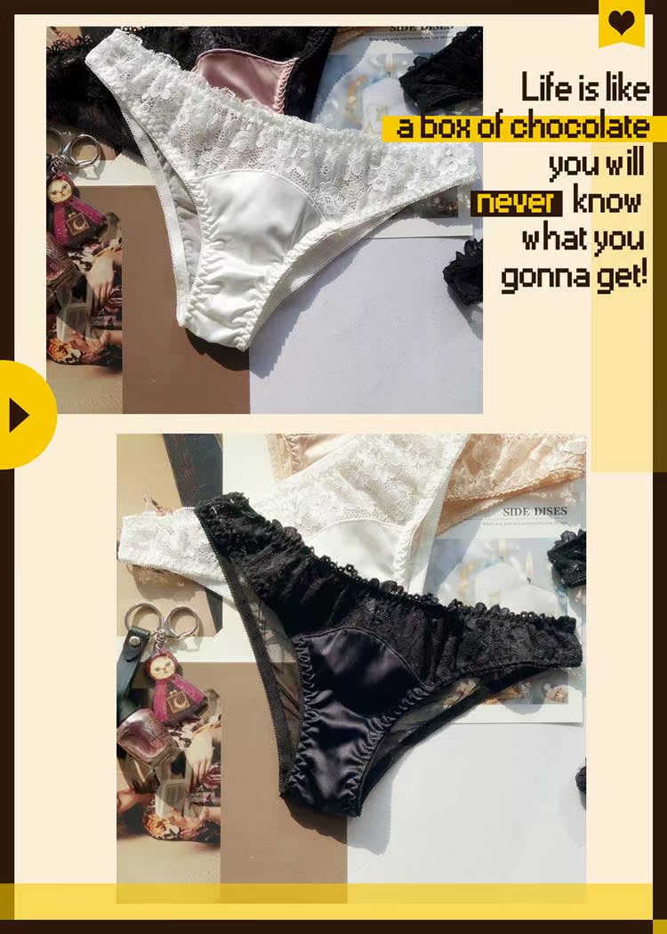 Thong nữ cảm giác t quần rỗng cám dỗ rỗng ren sao mô phỏng lụa thấp eo tam giác đồ lót phụ nữ quần lót su