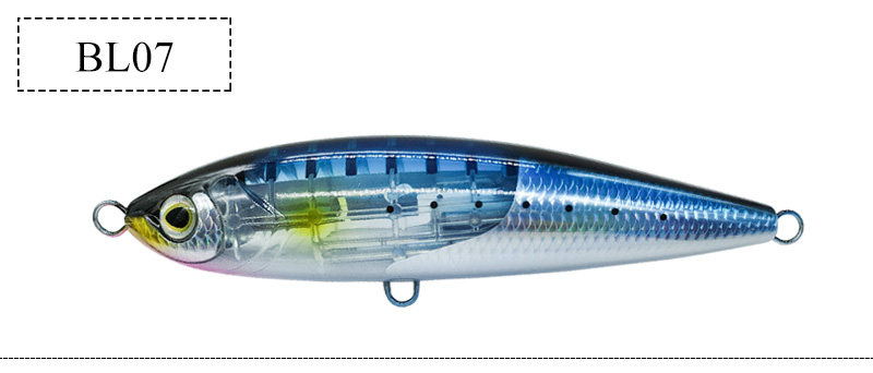 Дорожные суб- приманки bassking 水面铅笔175mm/92g狂鳞 浮水路亚饵深海船钓假饵金枪饵