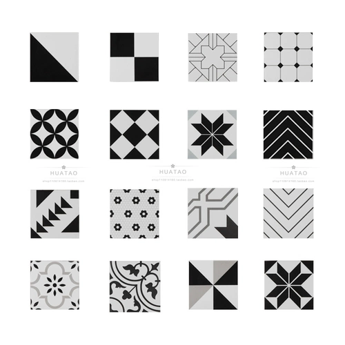 Нордическая черно -белая плитка кухня минималистская плитка на этаже туалетная туалетная плитка балкона балкона настенная плитка маленькая плитка 300x300