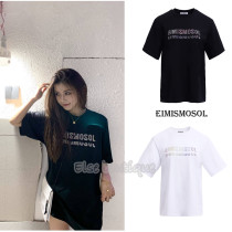 EIMISMOSOL 2020 early autumn new designer brand fashion wild color diamond logo short-sleeved T-shirt men and women