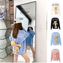 13De Marzo designer brand autumn winter new snow Neil wool line long sleeve solid small bear sweater female outwear
