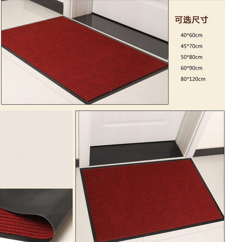 Đôi sọc non-slip PVC composite sàn mat cửa giống cây chổi bụi bẩn sọc thảm không thấm nước ngoài trời mat giá thảm cuộn trải sàn