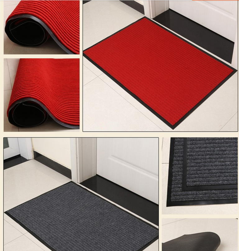 Đôi sọc non-slip PVC composite sàn mat cửa giống cây chổi bụi bẩn sọc thảm không thấm nước ngoài trời mat